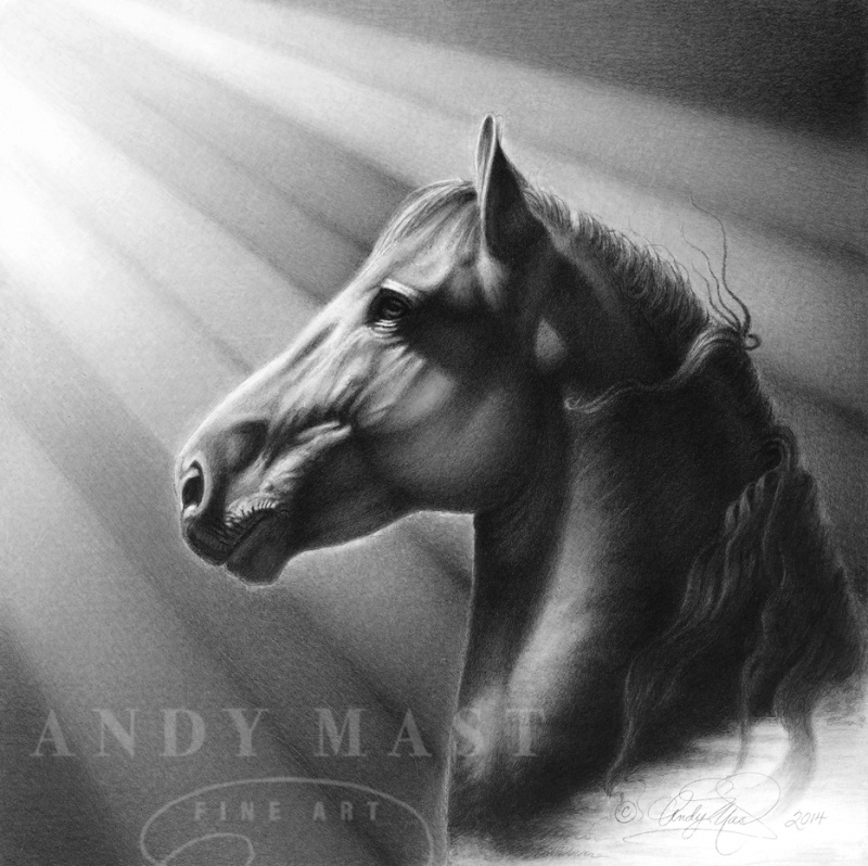 Unbridled, pencil art by Andy Mast