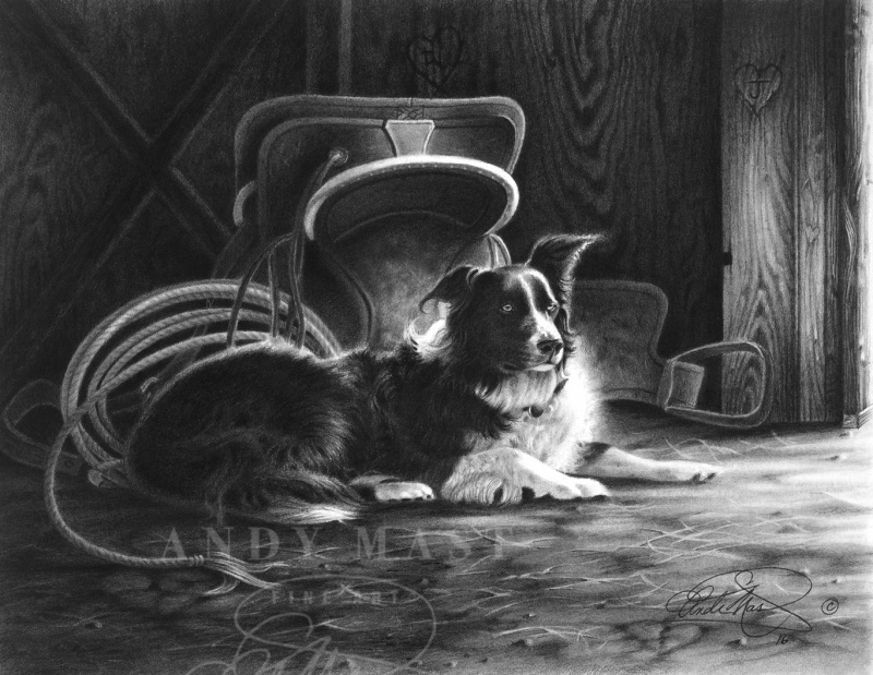 Waiting for the Master, pencil art by Andy Mast